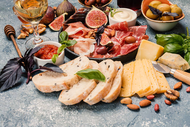 Italian antipasti wine snacks set