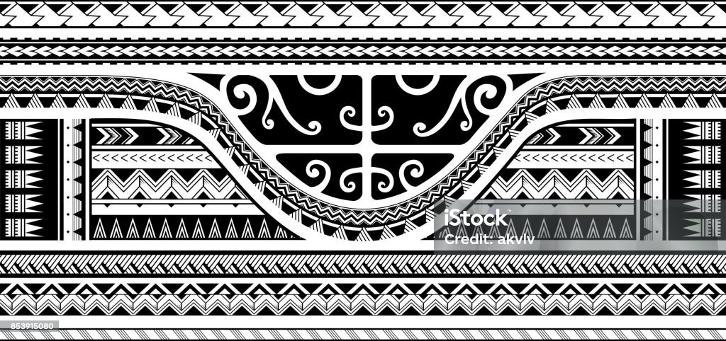Tribal sleeve design Maori style ethnic ornament, good for sleeve tattoo Pattern stock vector