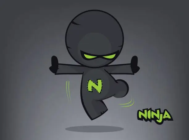 Vector illustration of Green Ninja