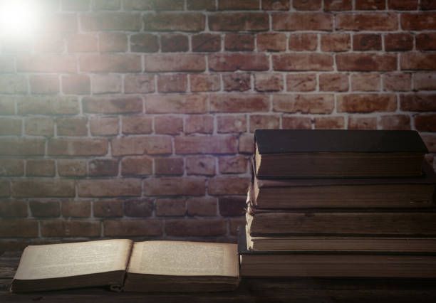 istock Vintage, antiquarian books pile 853920104