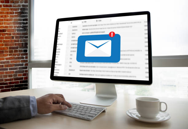 istock Mail Communication Connection message to mailing contacts phone Global Letters Concept 853920270