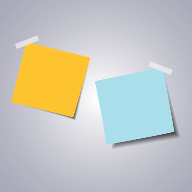 istock Clear list of paper with transparent sticky tape on the grey background 853922872