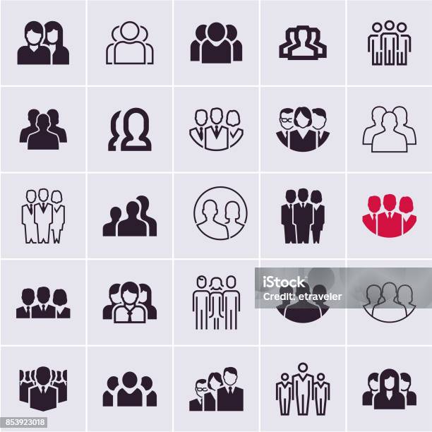 People Icons Stock Illustration - Download Image Now - Icon Symbol, People, Teamwork