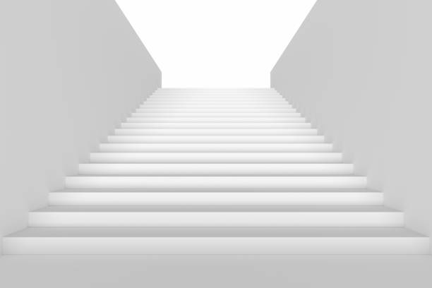 istock Long staircase in underground passage upward 853926830