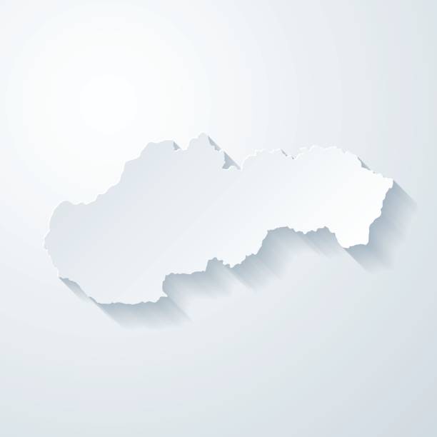 Slovakia map with paper cut effect on blank background Map of Slovakia with a realistic paper cut effect isolated on white background. Vector Illustration (EPS10, well layered and grouped). Easy to edit, manipulate, resize or colorize. Please do not hesitate to contact me if you have any questions, or need to customise the illustration. http://www.istockphoto.com/bgblue/ bratislava vector stock illustrations