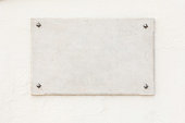 White marble sign