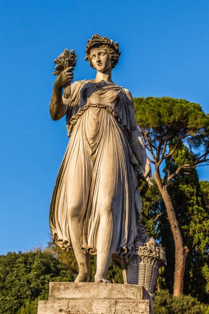 Statue, Piazza de Poplolo, Rome stock photo