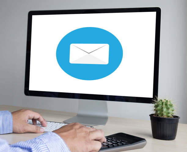 istock Mail Communication Connection message to mailing contacts phone Global Letters Concept 853935056