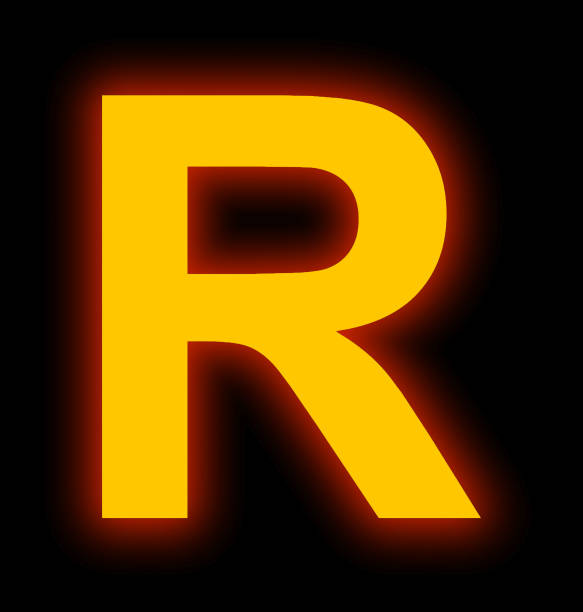 istock letter R neon light full isolated on black 853935148