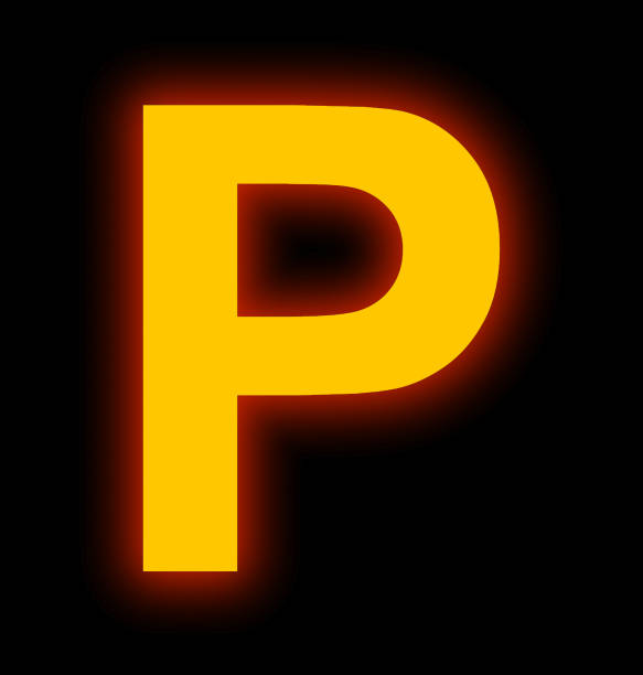 istock letter P neon light full isolated on black 853935242
