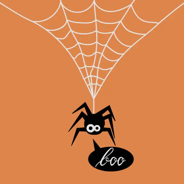 Vector illustration of Cute Spider on a web