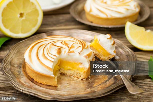 Mini Lemon Meringue Pies Stock Photo - Download Image Now - Sweet Pie, Tart - Dessert, Lemon - Fruit