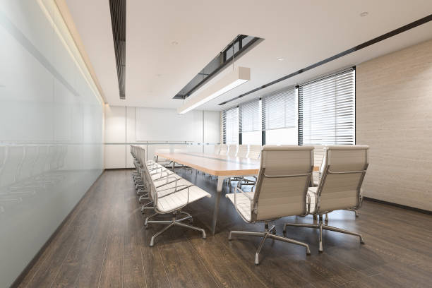 istock 3d rendering business meeting room on high rise office building 853947186