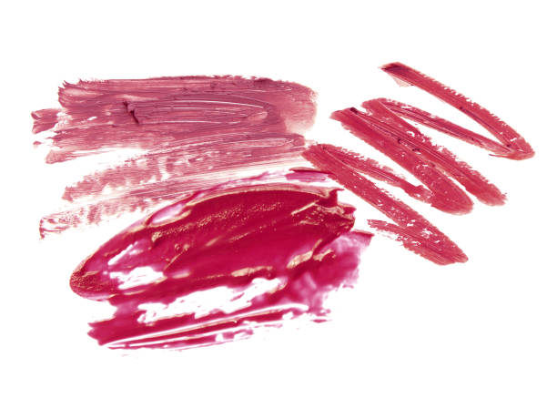 istock Dark purple color lipstick stroke on white 853959516
