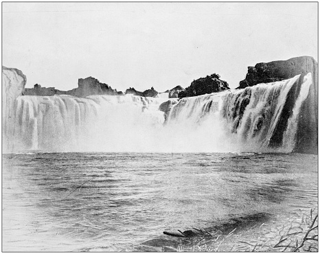 Antique photograph of World's famous sites: Shoshone Falls, Idaho, US