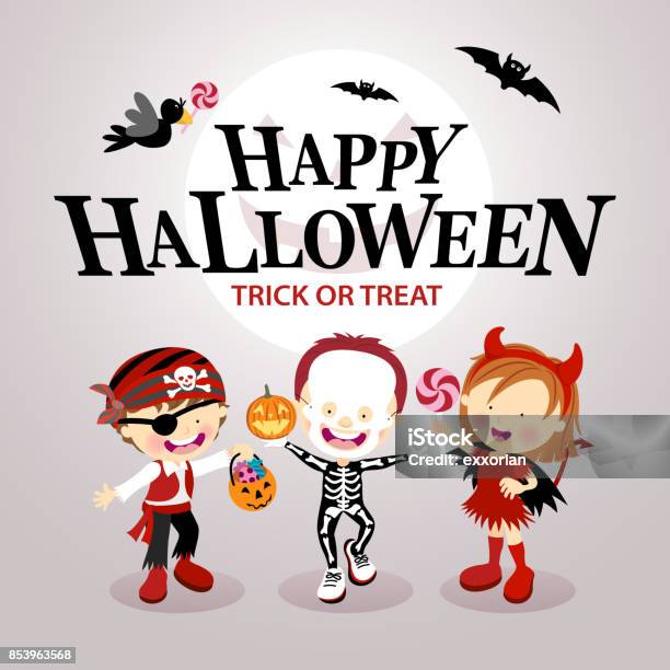 Kids Halloween Party Invitation Stock Illustration - Download Image Now - Halloween, Parade, Autumn