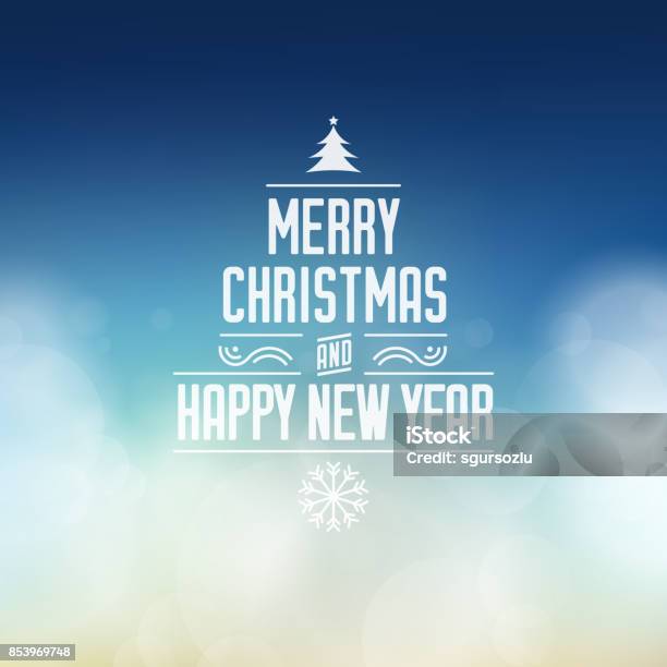 Merry Christmas And Happy New Year Greeting Stock Illustration - Download Image Now - New Year's Eve, Christmas, Cloud - Sky