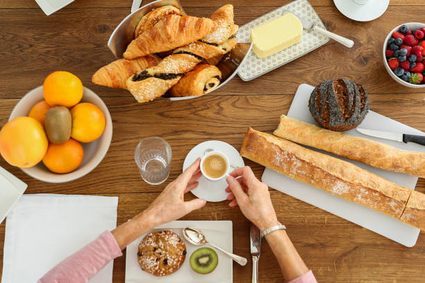 istock Top view of a french breakfast 853973910