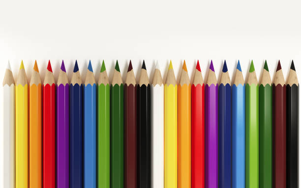 istock Colorful Pencils In A Row Over White Background 853976636