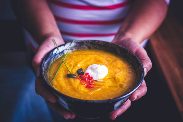 istock Pumpkin Soup with Chili and Sour Cream 853976718