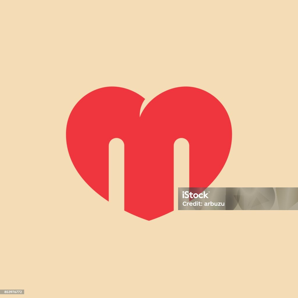 Letter M With Heart Icon Stock Illustration - Download Image Now ...