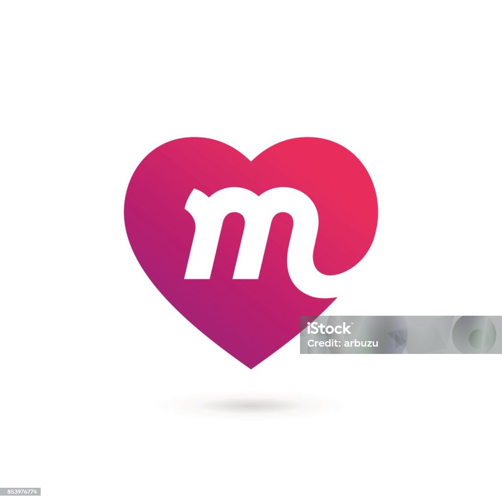 Letter M With Heart Icon Stock Illustration - Download Image Now ...