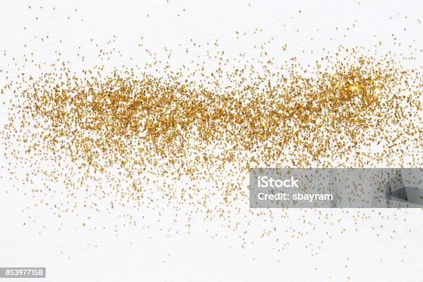 Goldglitter Streusel Stockfoto und mehr Bilder von Flitter - Flitter, Gold - Edelmetall, Goldfarbig