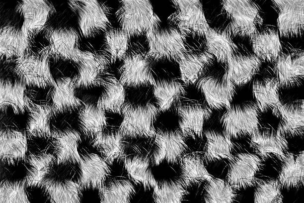 Finishing checkered flag in the form of a fur animal skin.