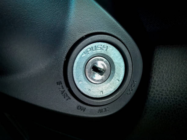istock Close up of the ignition keyhole in a car 853993370