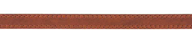 , cinto de couro com costura fundo - belt leather fashion personal accessory - fotografias e filmes do acervo