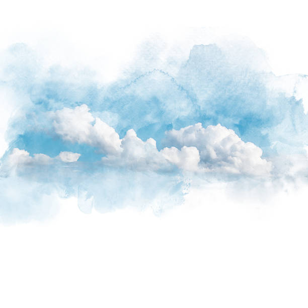 Watercolor illustration of sky with cloud (retouch). Watercolor illustration of sky with cloud (retouch). Artistic natural painting abstract background. gloriole stock pictures, royalty-free photos & images