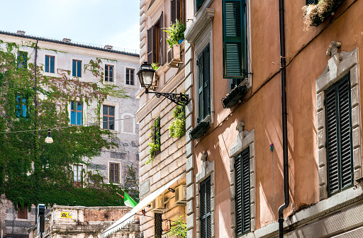 Beautiful street view of old town in Rome, ITALY