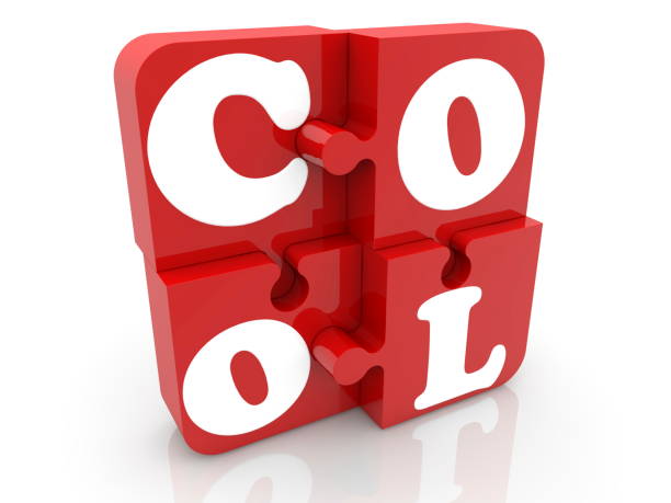 istock Puzzle pieces in red with inscription cool 854010784