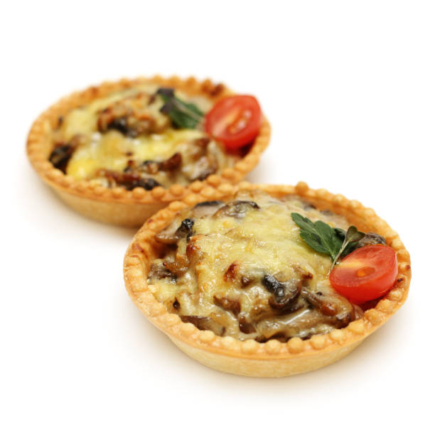 Canape - mushroom with cheese Canape - mushroom with cheese on white background plastination photos stock pictures, royalty-free photos & images