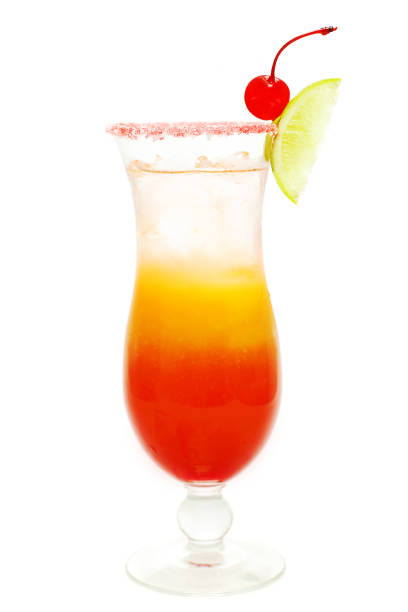 istock Alcohol cocktail with red cherry, lime and ice 854012216