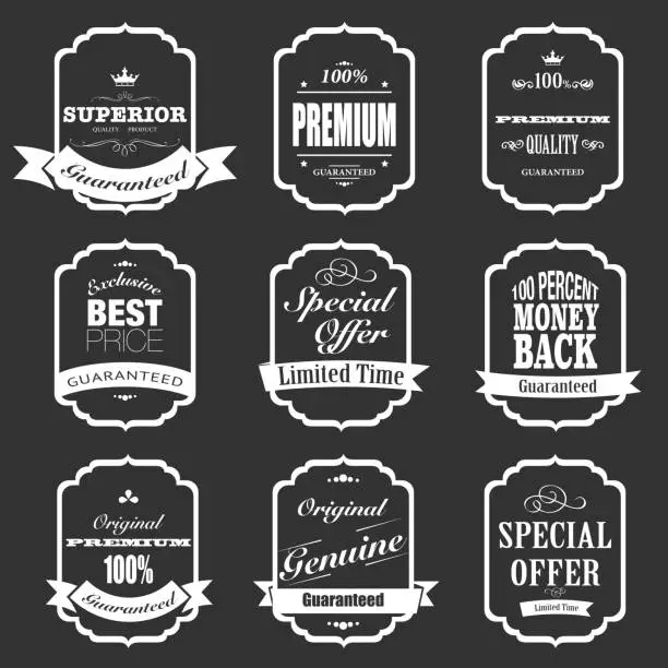 Vector illustration of Black Badges