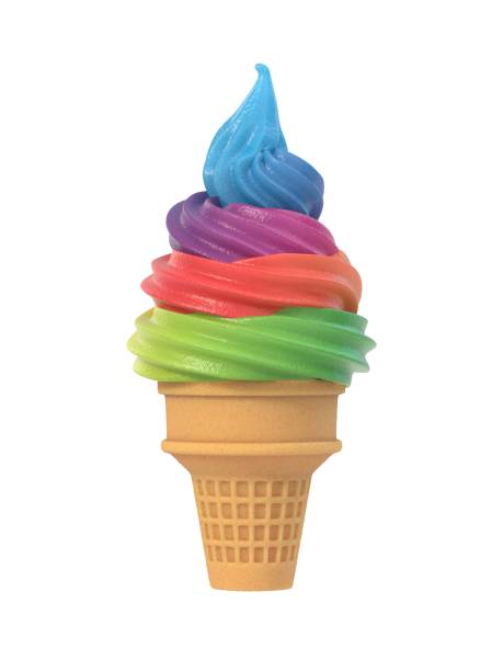 istock Colorful frozen yogurt icecream in waffle cone 854037278