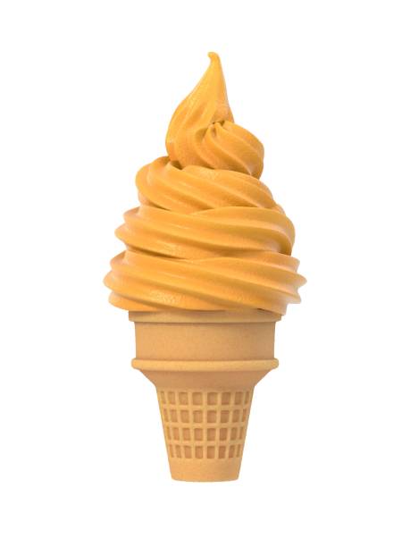 istock Salted caramel soft ice in waffle cone 854037514