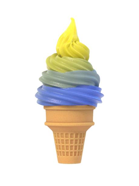 istock Colorful frozen yogurt icecream in waffle cone 854037656