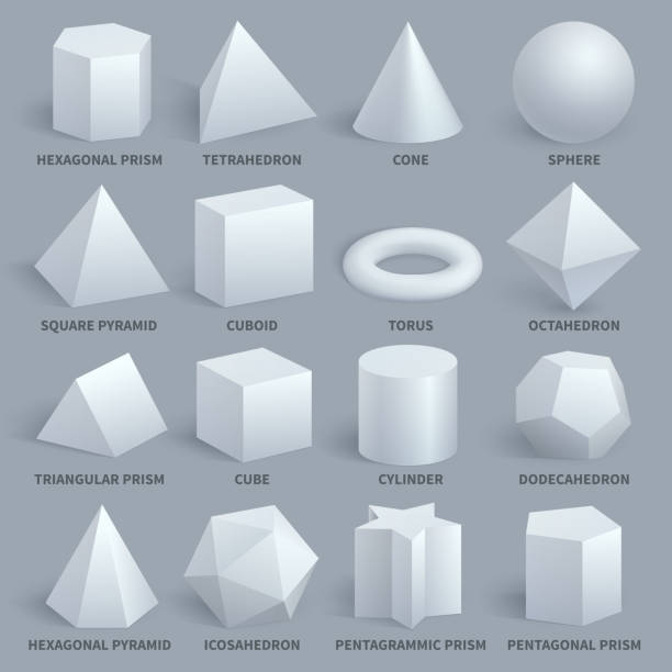 ilustraciones, imágenes clip art, dibujos animados e iconos de stock de formas 3d básicas blancas realista vector set - prismas rectangulares
