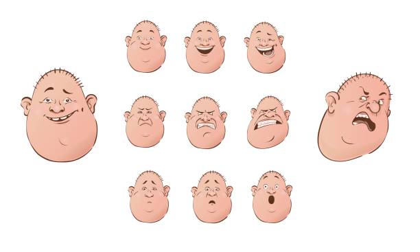 Set Of Male Emoji Characters Flat Cartoon Style Isolated Bald Men Avatars With Different Facial Expressions Stock Illustration - Download Image Now - iStock Set Of Male Emoji Characters Flat Cartoon Style Isolated Bald Men Avatars With Different Facial Expressions Stock Illustration - Download Image Now - iStock