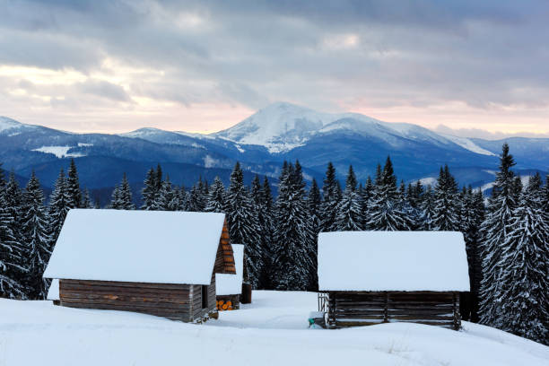 istock Fantastic landscape with snowy house 854049008