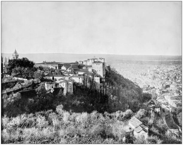 istock Antique photograph of World's famous sites: Alhambra, Granada, Spain 854049794