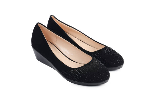 istock Women's black shoes isolated on white 854056470