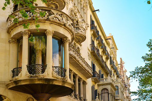 Barcelona, Spain - April 9, 2017: Casa Lleo Morera in Barcelona, Spain. Was built in 1902-1906 by Catalan architect Domenech i Montaner.