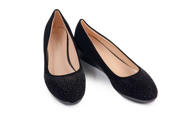 istock Women's black shoes isolated on white 854060816