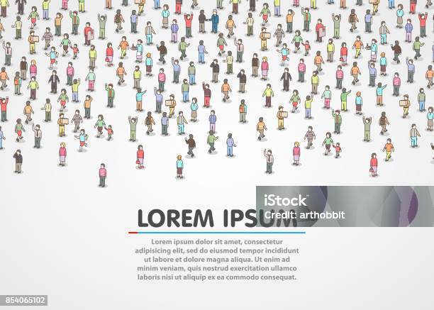 Large Group Of Isometric People Stock Illustration - Download Image Now - People, Isometric Projection, Large Group Of Objects