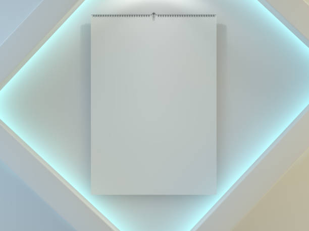 istock Blank design calendar template with open cover with soft shadows. 3D rendering 854079614