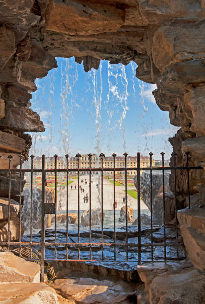 Vienna, Austria- september 4, 2017: Fountain view of the Schonbrunn Palace