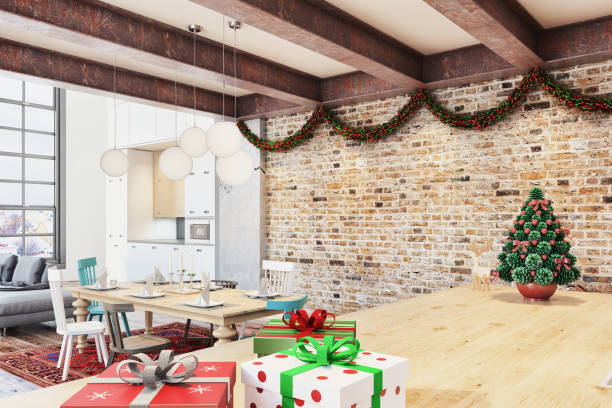 istock Christmas themed apartment interior 854089748